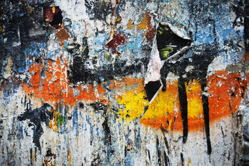 Random background collage texture paint on wall