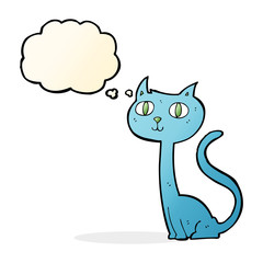 cartoon cat with thought bubble