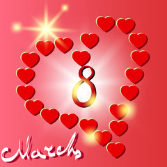 8march with hearts