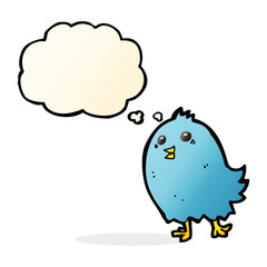 cartoon bluebird with thought bubble