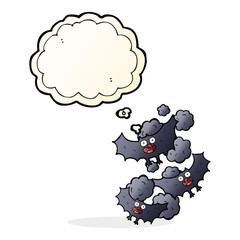 cartoon bats with thought bubble