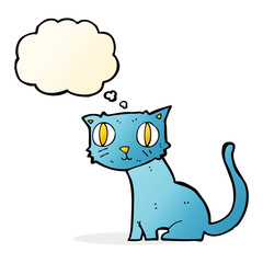 cartoon cat with thought bubble