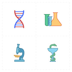 4 flat medicine icons