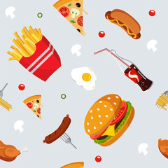 Seamless vector food pattern 