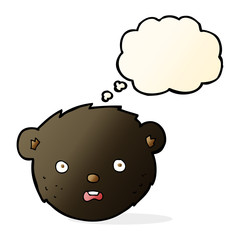 cartoon black bear face with thought bubble
