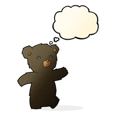 cartoon black bear with thought bubble