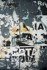 Random background collage paper typography texture on wall