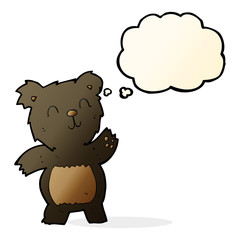 cartoon black bear with thought bubble