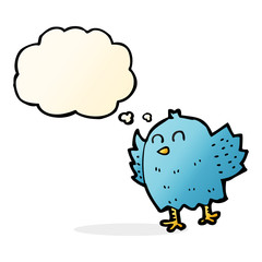 cartoon bird with thought bubble