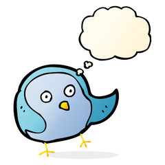 cartoon bird with thought bubble