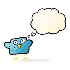 cartoon bird with thought bubble