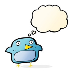 cartoon bluebird with thought bubble