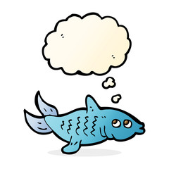 cartoon fish with thought bubble