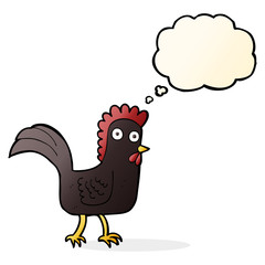 Obraz na płótnie Canvas cartoon chicken with thought bubble