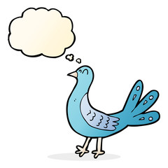 cartoon bird with thought bubble