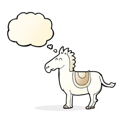 cartoon donkey with thought bubble