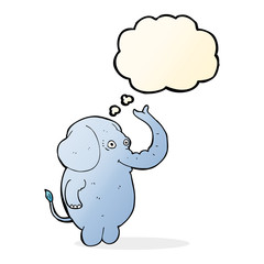 cartoon funny elephant with thought bubble