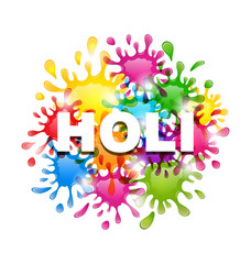 Colorful Background with Blots for Indian Festival Holi Celebrat