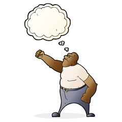 cartoon angry man with thought bubble