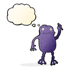 cartoon poisonous frog with thought bubble