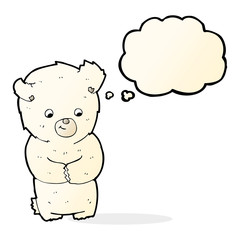 cute cartoon polar bear with thought bubble