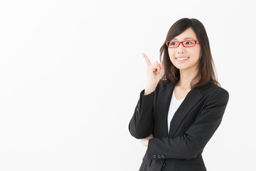 asian businesswoman isolated on white background