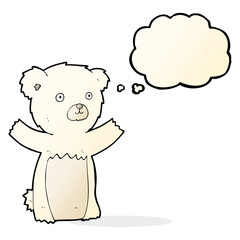 cute cartoon polar bear with thought bubble