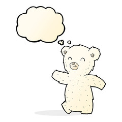 cute cartoon polar bear with thought bubble