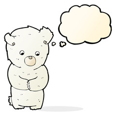 cute cartoon polar bear with thought bubble
