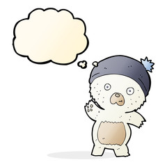 cute cartoon polar bear with thought bubble