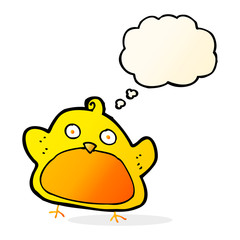 cartoon bird with thought bubble