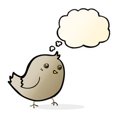 cartoon bird with thought bubble
