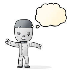 cartoon robot with thought bubble