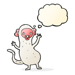 cartoon monkey with thought bubble