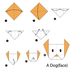 step by step instructions how to make origami A Dog.