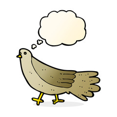 cartoon bird with thought bubble