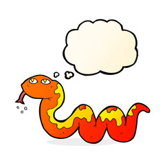 cartoon snake with thought bubble