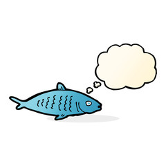 cartoon fish with thought bubble
