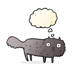 cartoon furry cat with thought bubble