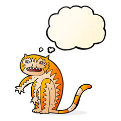 cartoon tiger with thought bubble