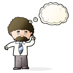 cartoon teacher with thought bubble