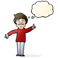 cartoon man asking question with thought bubble