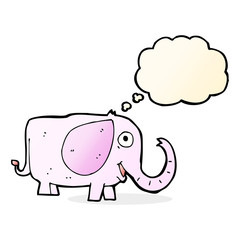 cartoon baby elephant with thought bubble