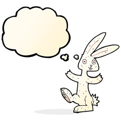 cartoon rabbit with thought bubble