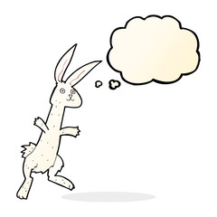 cartoon rabbit with thought bubble
