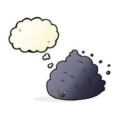 cartoon cloud character with thought bubble