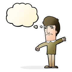cartoon angry man with thought bubble