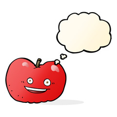cartoon apple with thought bubble