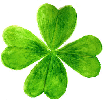 Four-leaf clover in watercolor