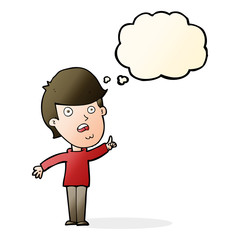 cartoon man asking question with thought bubble